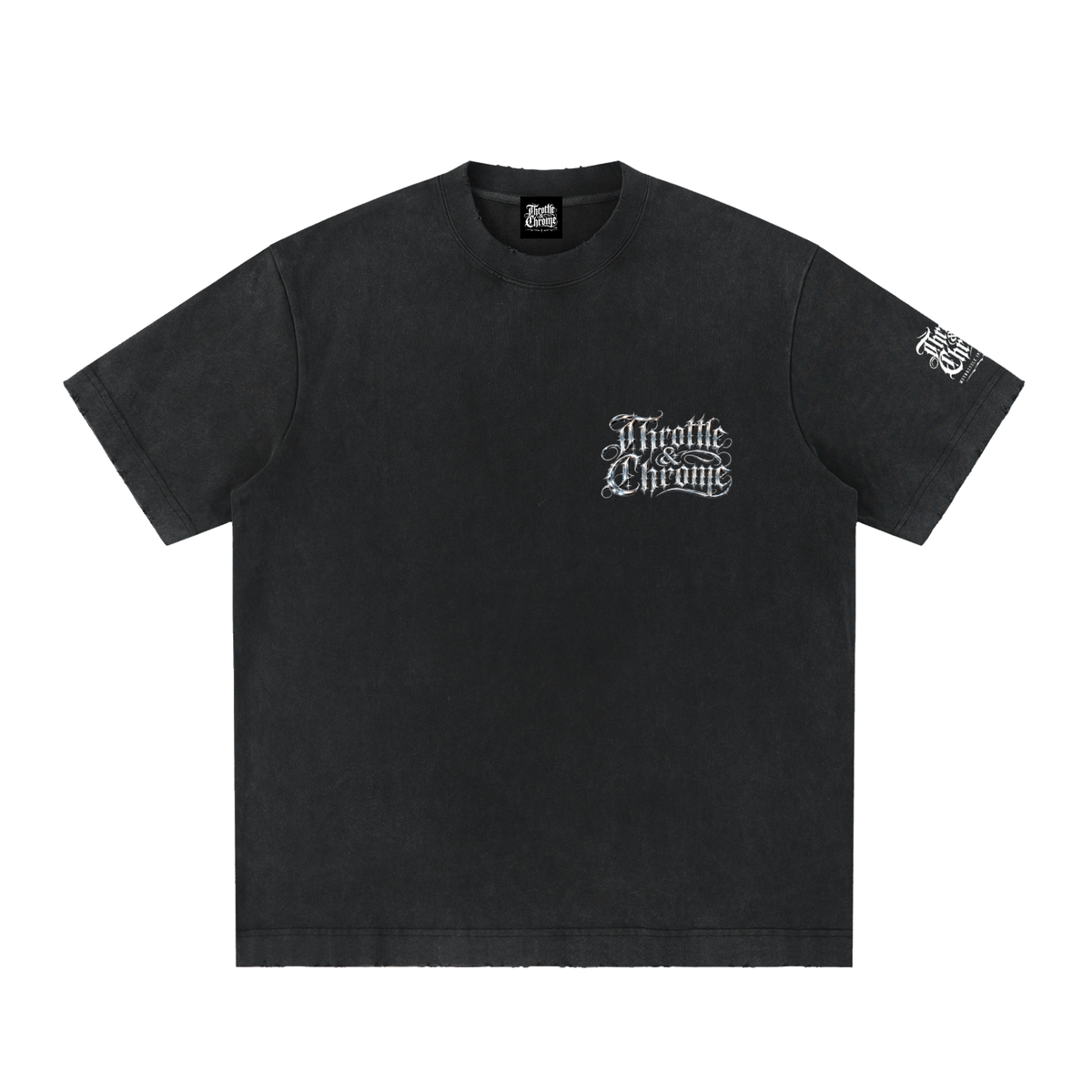 Thottle & Chrome Rebel Angel Heavyweight Vintage Washed Frayed T-Shirt