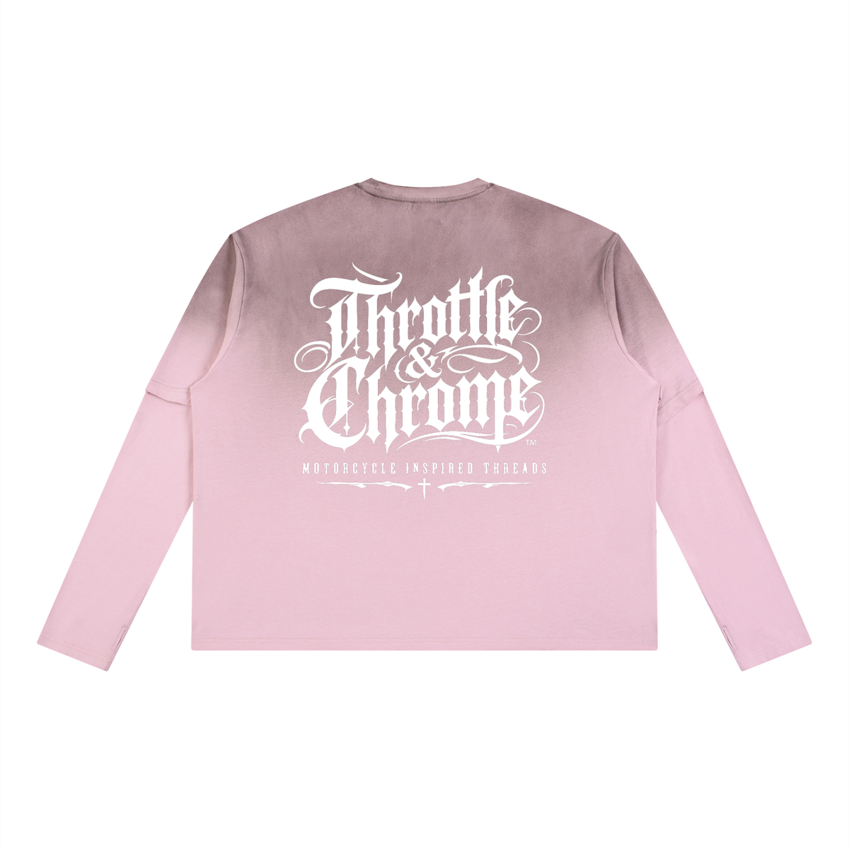 Throttle & Chrome Logo Unisex Vintage Wash Layered T-Shirt